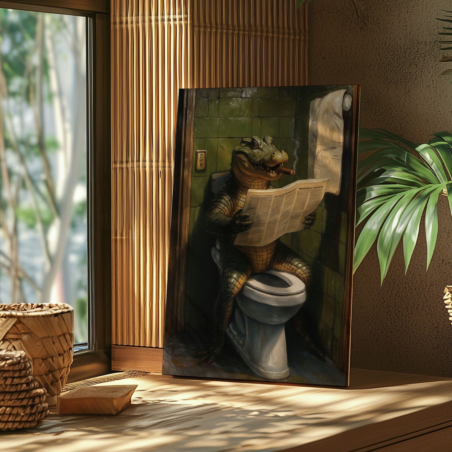 Funny Alligator Toilet Wall Art