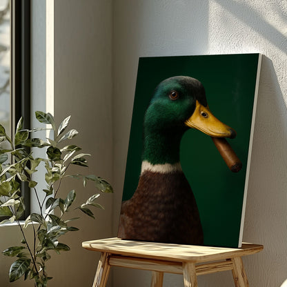 Cigar Duck Canvas – Rustic Hunting Cabin Wall Art for Hunters
