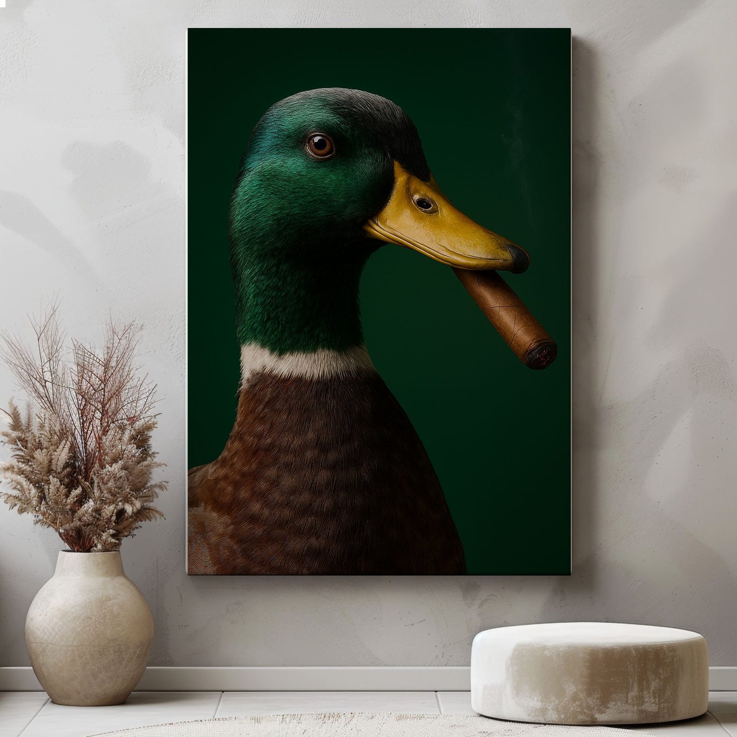 Cigar Duck Canvas – Rustic Hunting Cabin Wall Art for Hunters