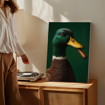 Cigar Duck Canvas – Rustic Hunting Cabin Wall Art for Hunters