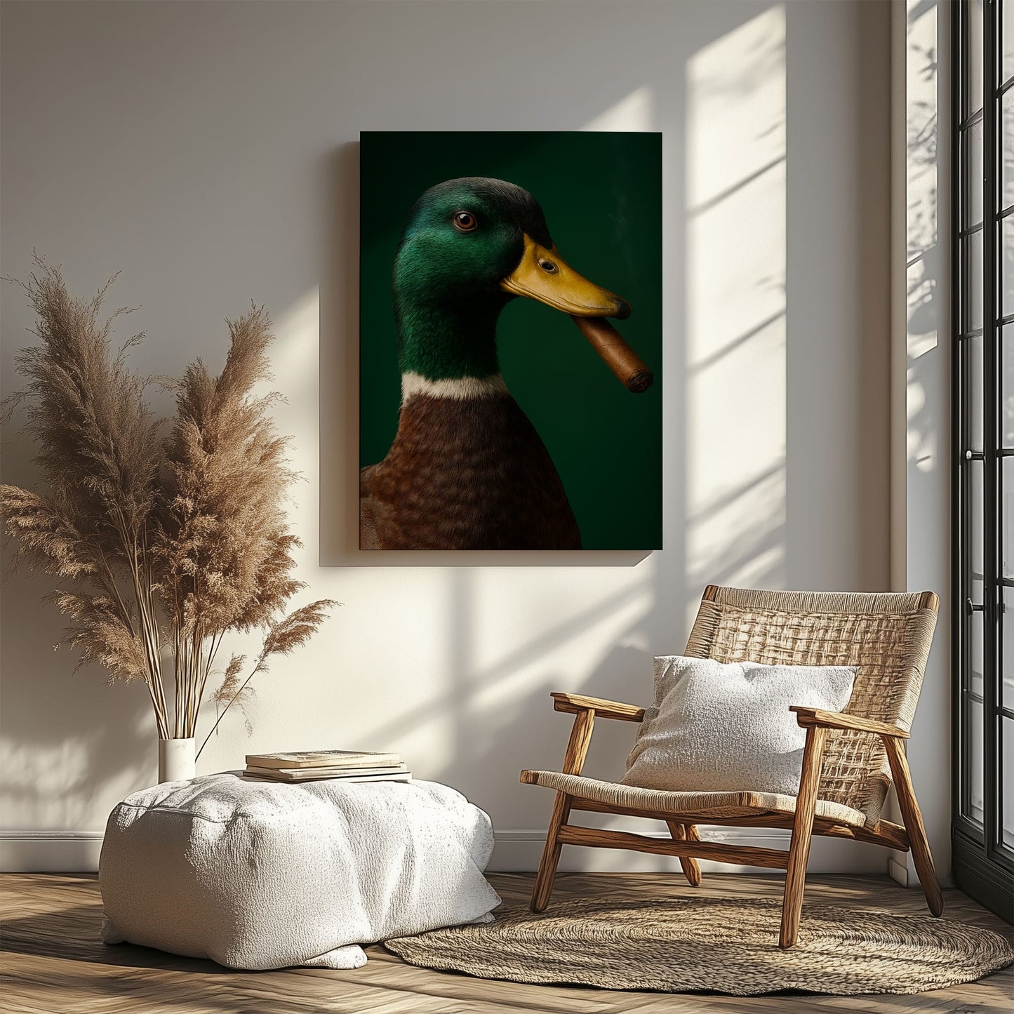 Cigar Duck Canvas – Rustic Hunting Cabin Wall Art for Hunters