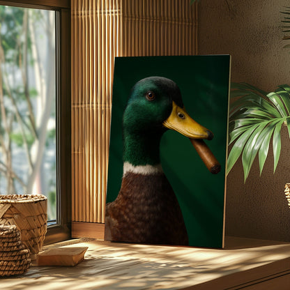 Cigar Duck Canvas – Rustic Hunting Cabin Wall Art for Hunters