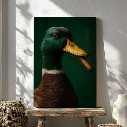 Cigar Duck Canvas – Rustic Hunting Cabin Wall Art for Hunters