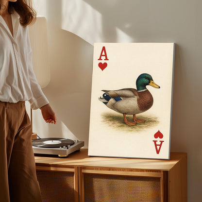Ace Duck Canvas – Poker Style Wall Art for Hunters & Cabin Decor