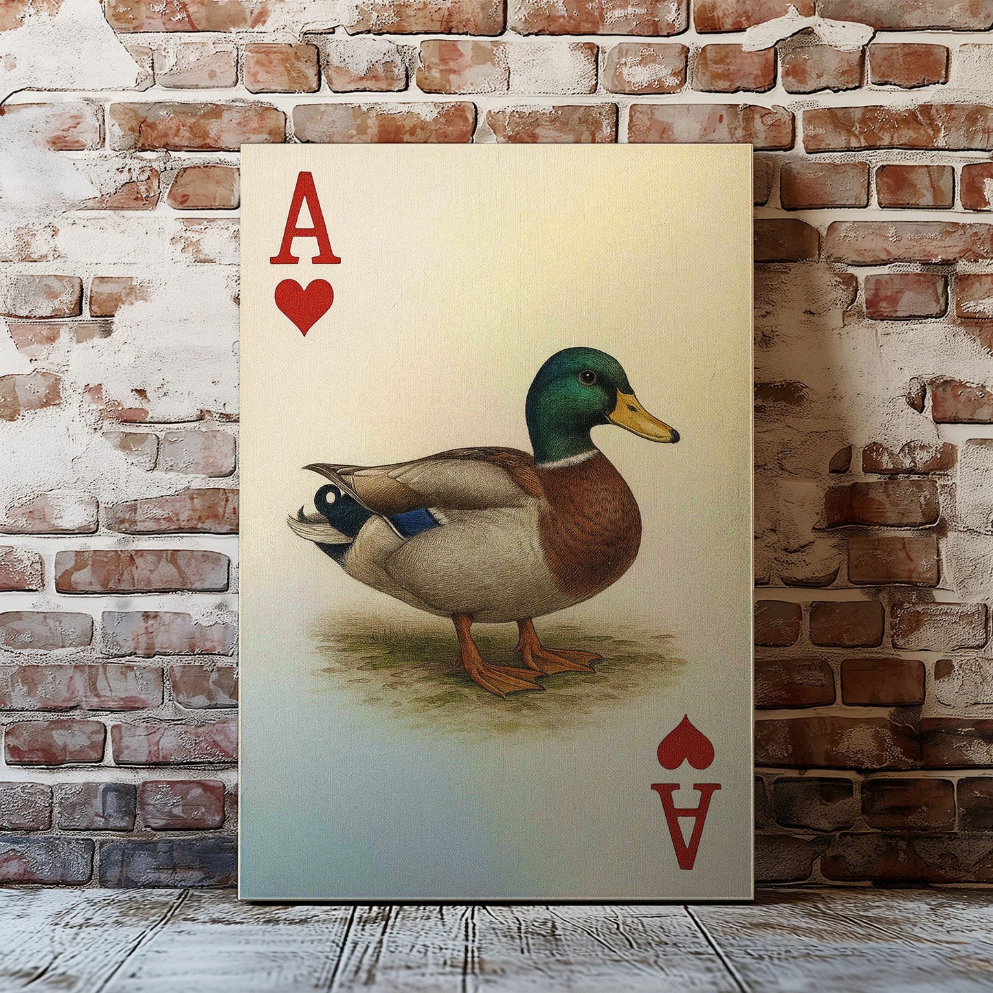 Ace Duck Canvas – Poker Style Wall Art for Hunters & Cabin Decor