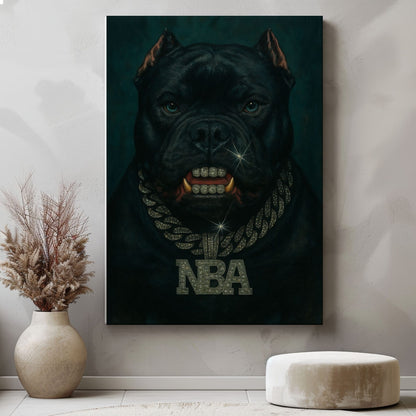 Gangsta Bully Dog Print  Wall Art Canvas Streetwear Home Decor