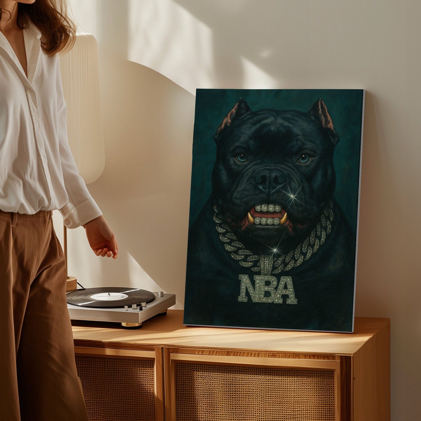 Gangsta Bully Dog Print  Wall Art Canvas Streetwear Home Decor