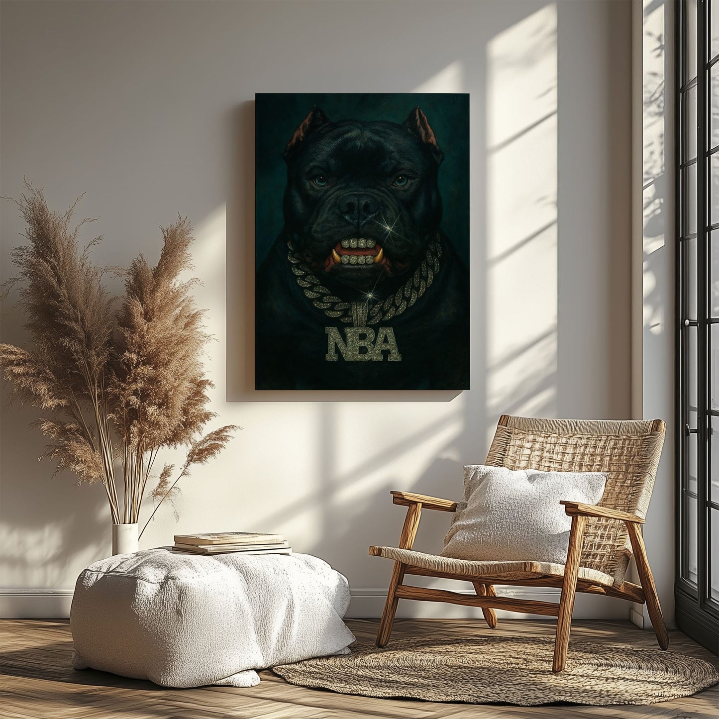 Gangsta Bully Dog Print  Wall Art Canvas Streetwear Home Decor