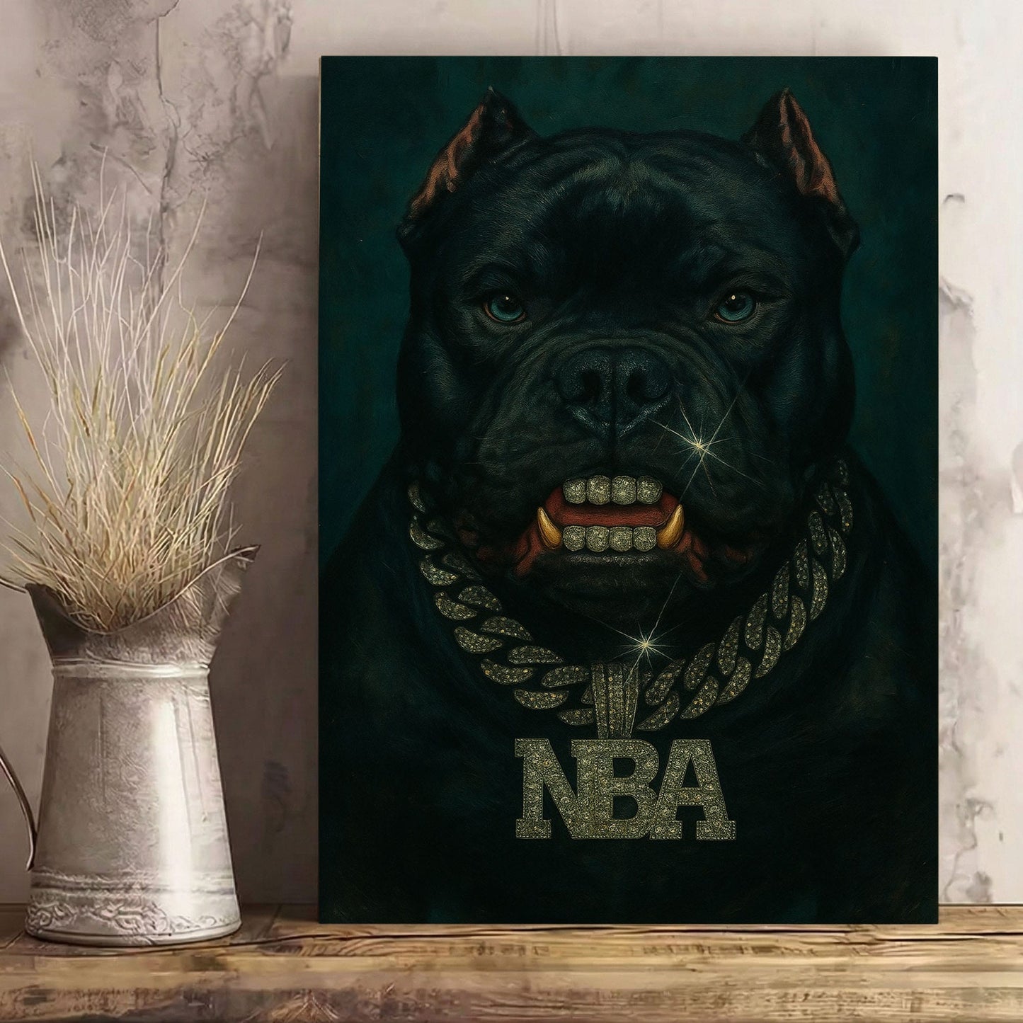 Gangsta Bully Dog Print  Wall Art Canvas Streetwear Home Decor