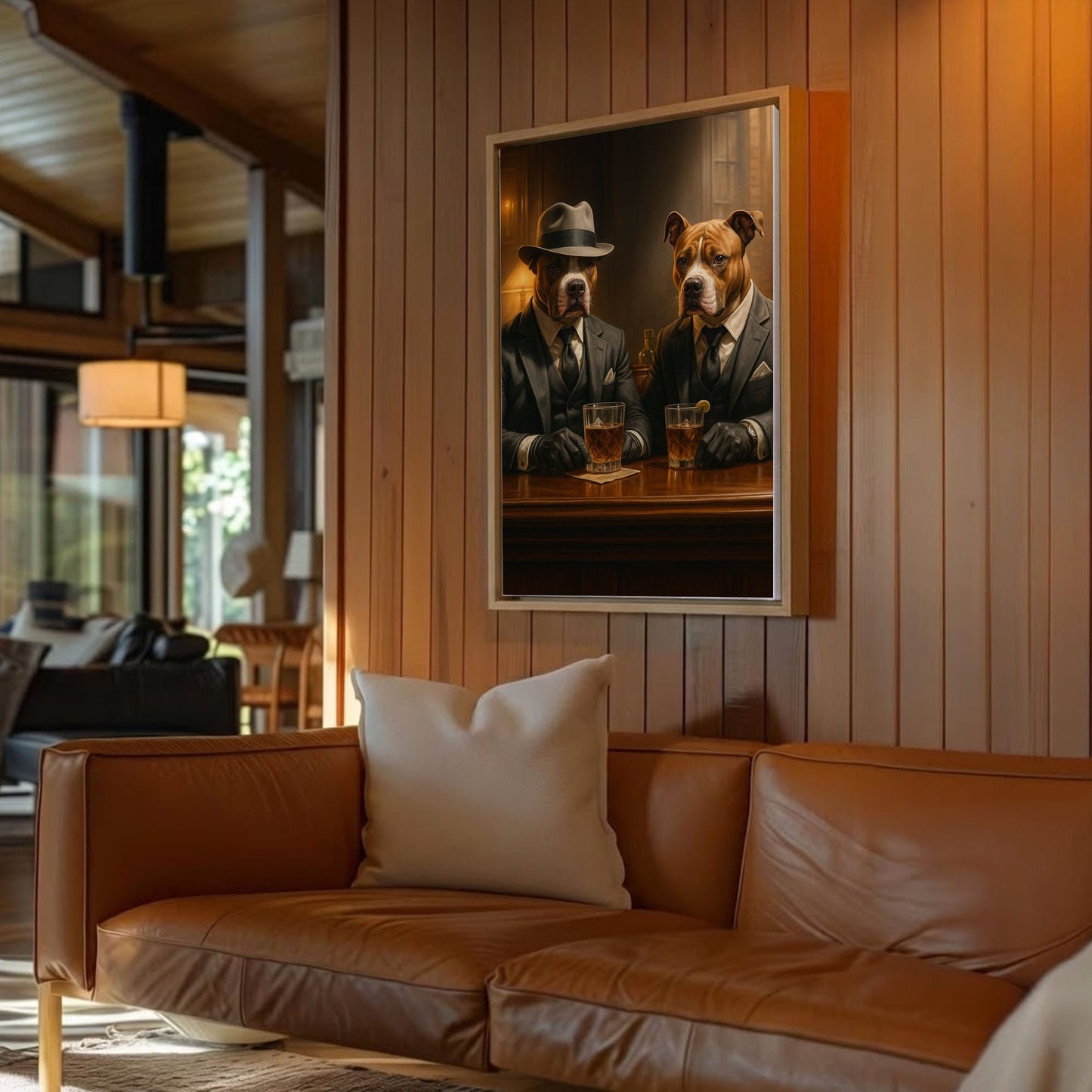 Gangster Bulldogs Canvas – Perfect Gift for Whiskey Lover