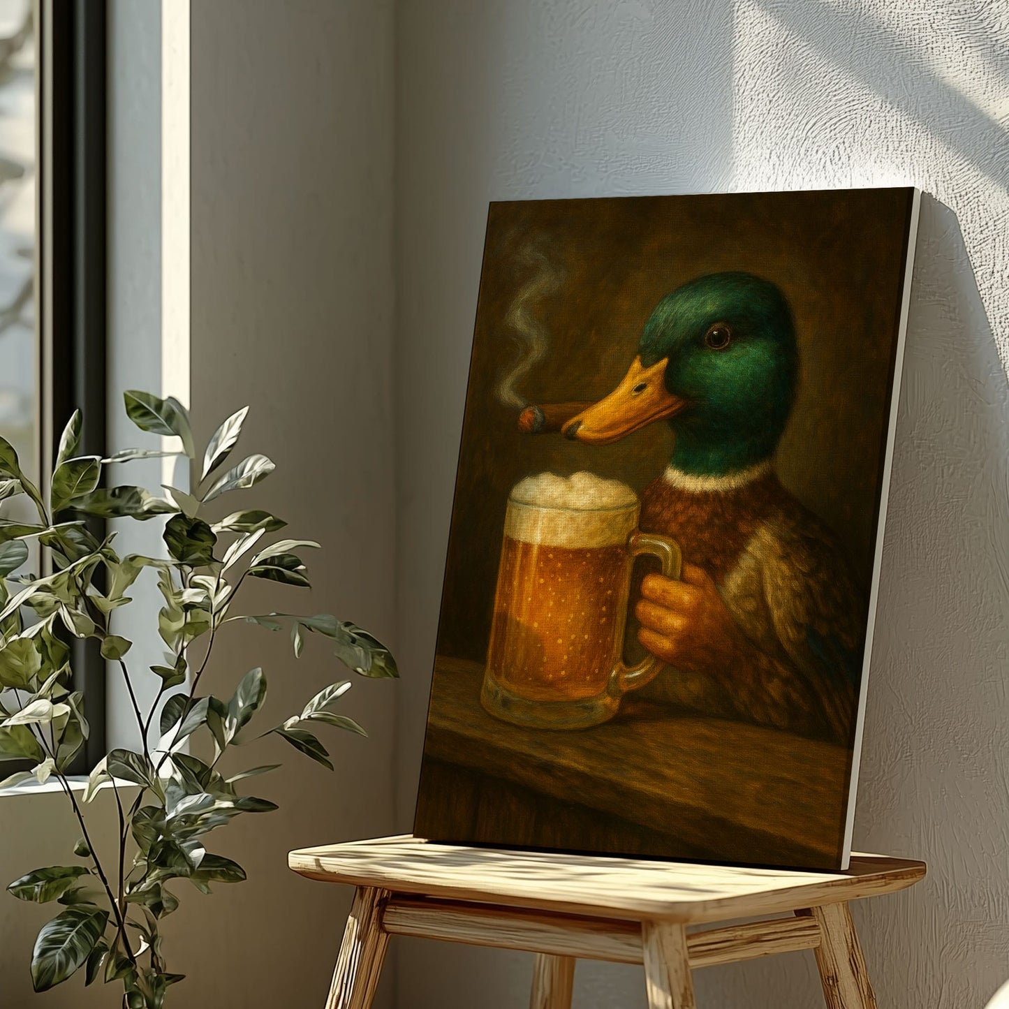 Drinking Duck Gathering at the Table Wall Art