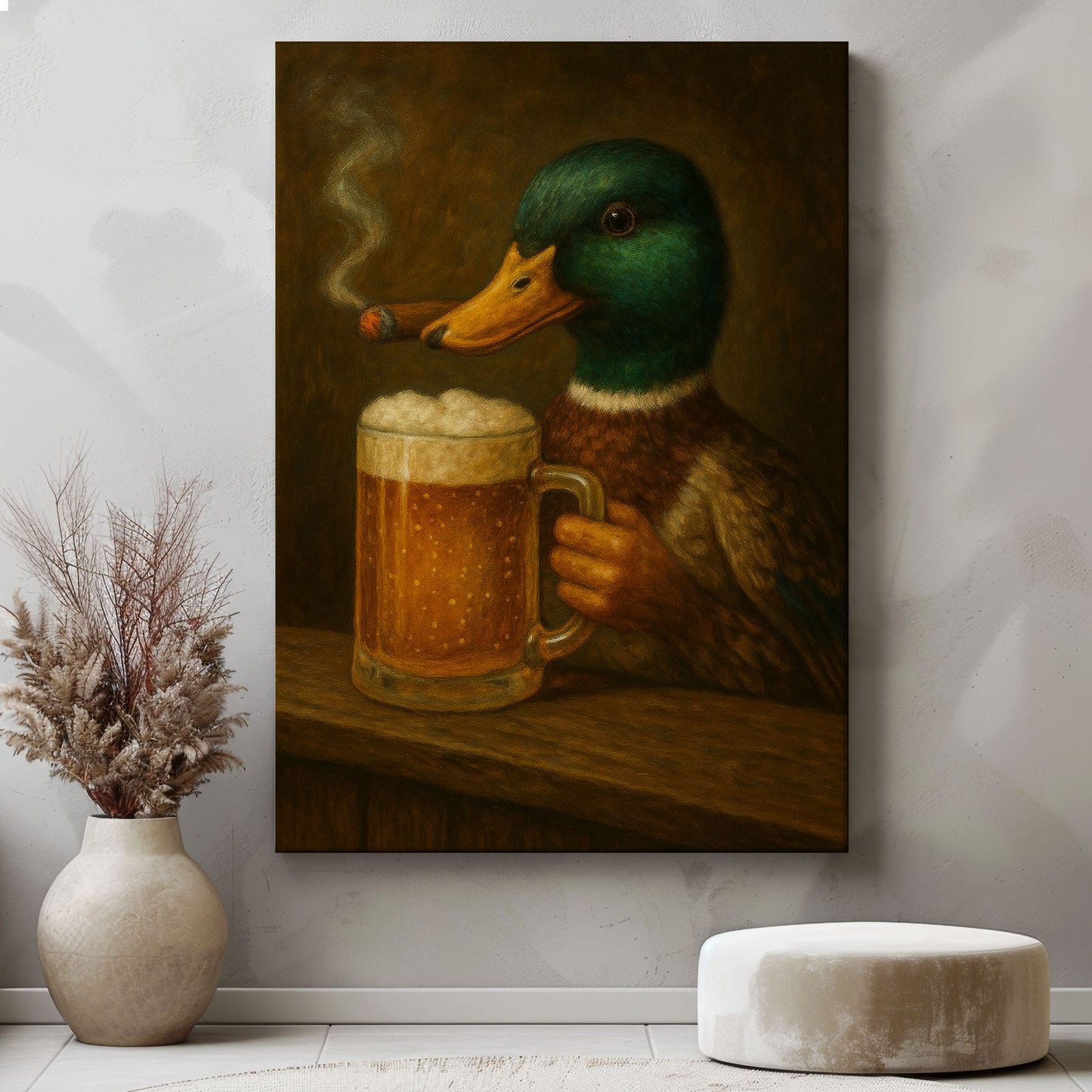 Drinking Duck Gathering at the Table Wall Art