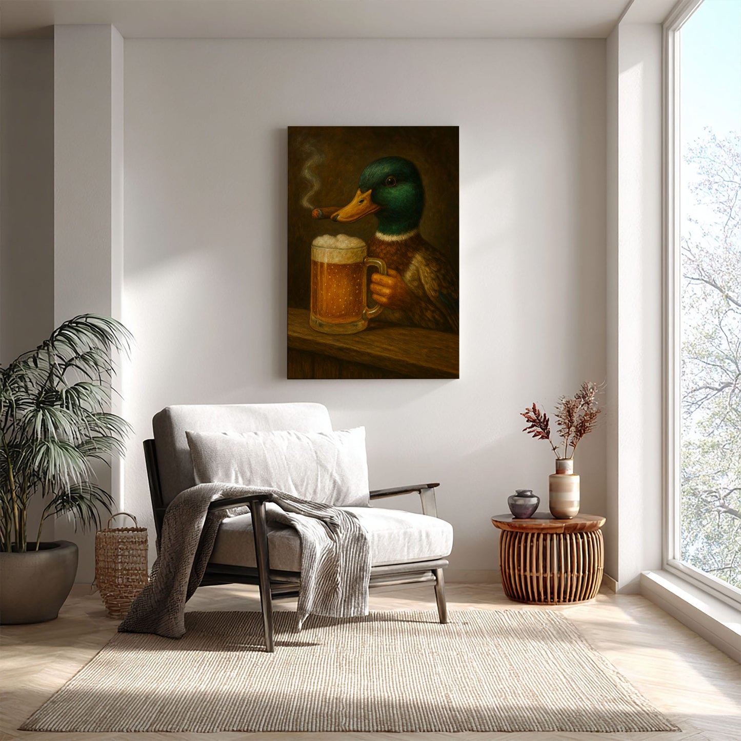 Drinking Duck Gathering at the Table Wall Art