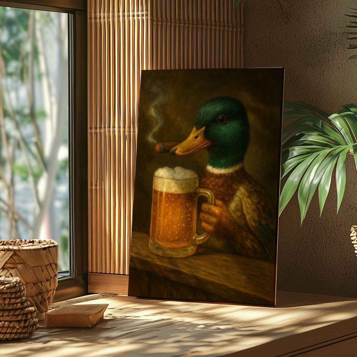 Drinking Duck Gathering at the Table Wall Art