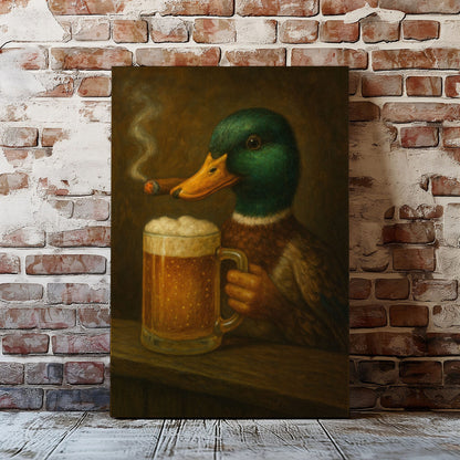 Drinking Duck Gathering at the Table Wall Art