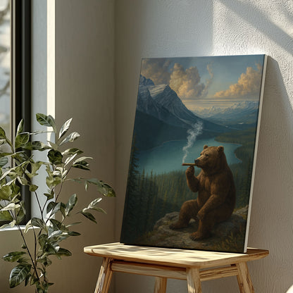 Smoking Bear Mountain View Wall Art – Rustic Cabin Decor