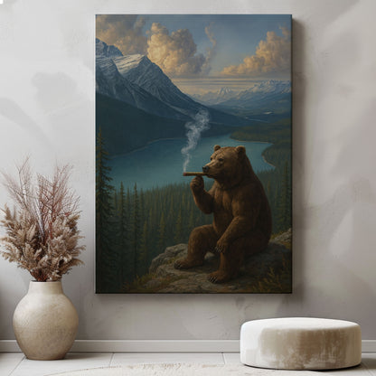 Smoking Bear Mountain View Wall Art – Rustic Cabin Decor