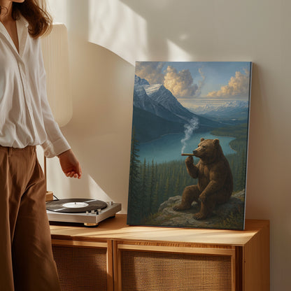 Smoking Bear Mountain View Wall Art – Rustic Cabin Decor