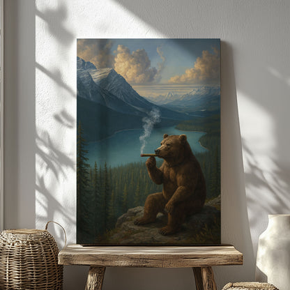 Smoking Bear Mountain View Wall Art – Rustic Cabin Decor