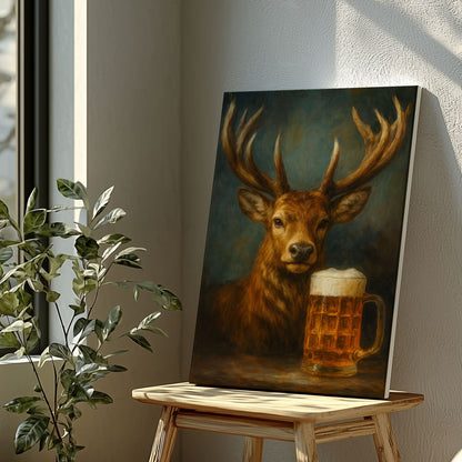 Beer Buck Canvas Funny Lodge Cabin Decor