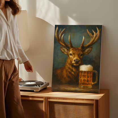 Beer Buck Canvas Funny Lodge Cabin Decor