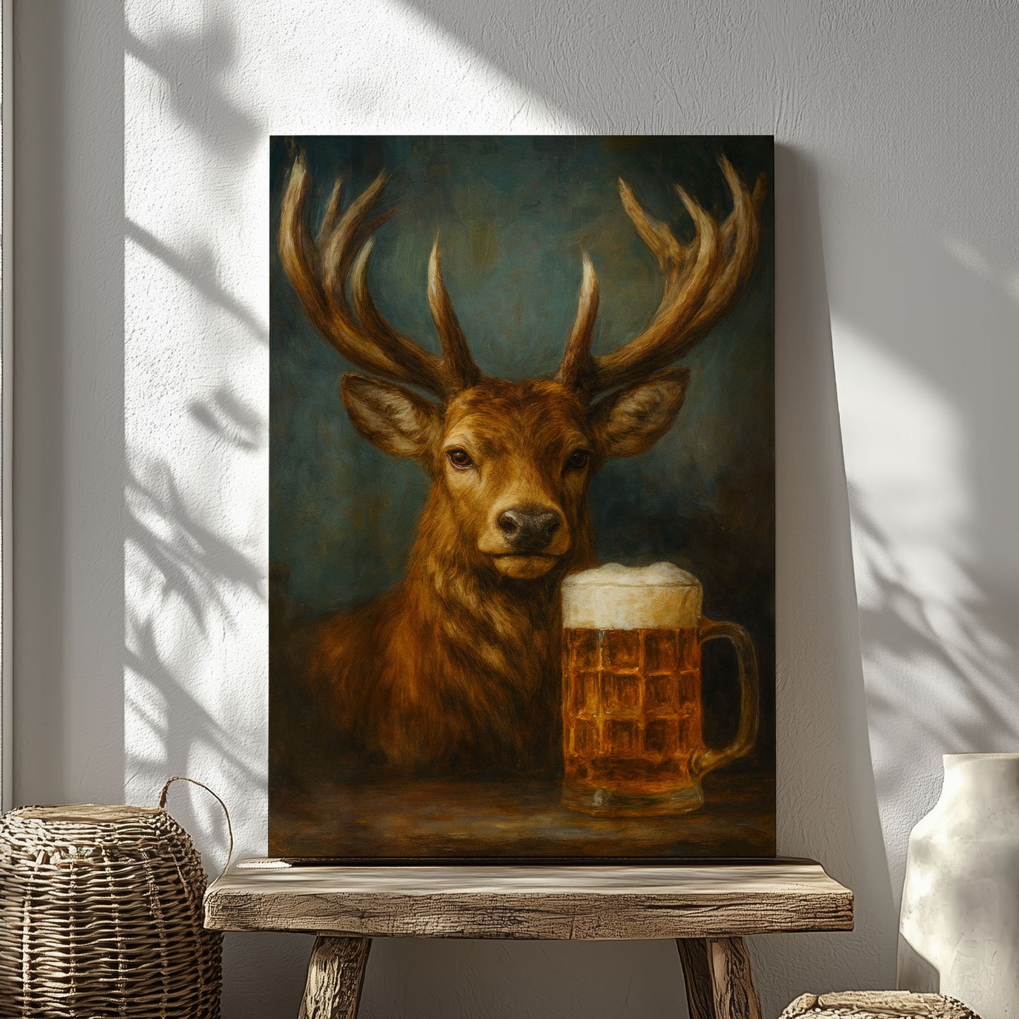 Beer Buck Canvas Funny Lodge Cabin Decor