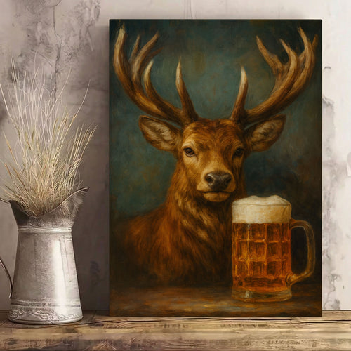 Beer Buck Canvas Funny Lodge Cabin Decor