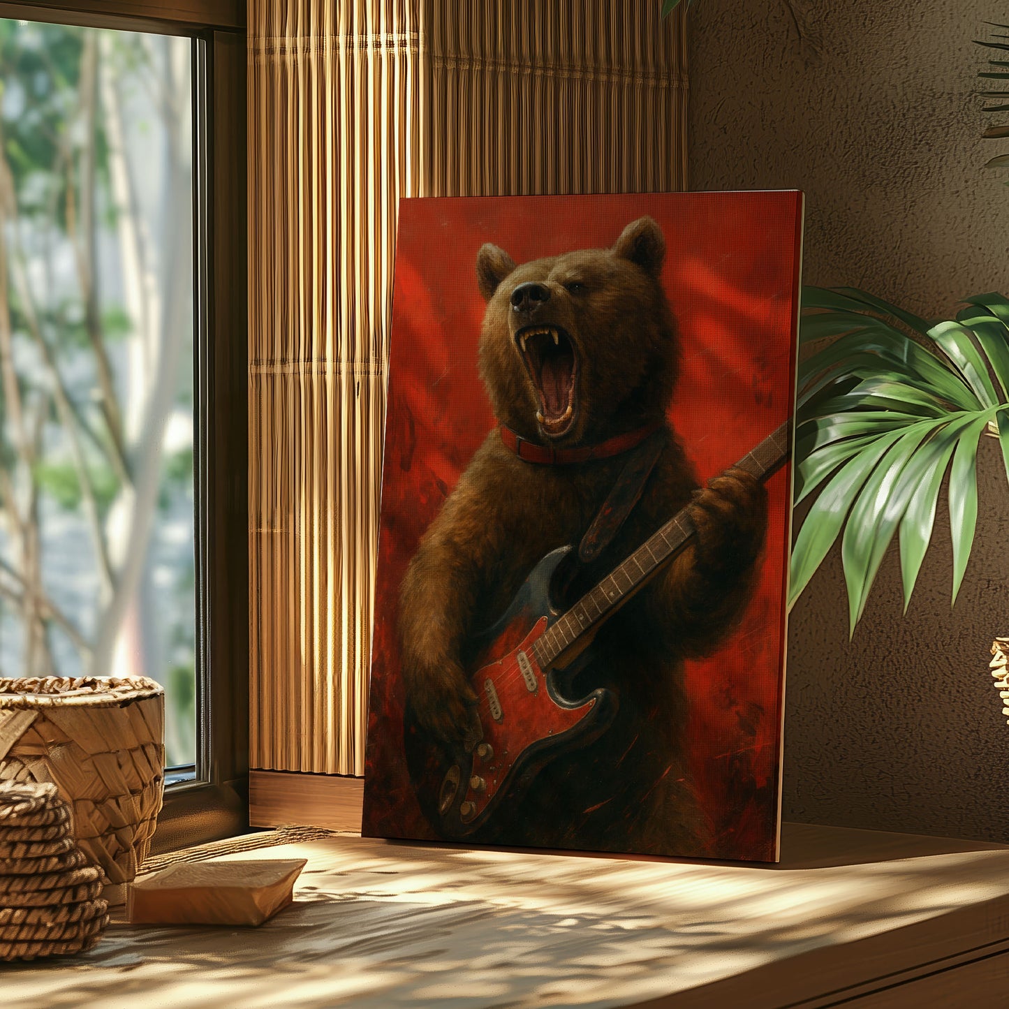 Guitar Bear Wall Art – Funny Music Lover Decor