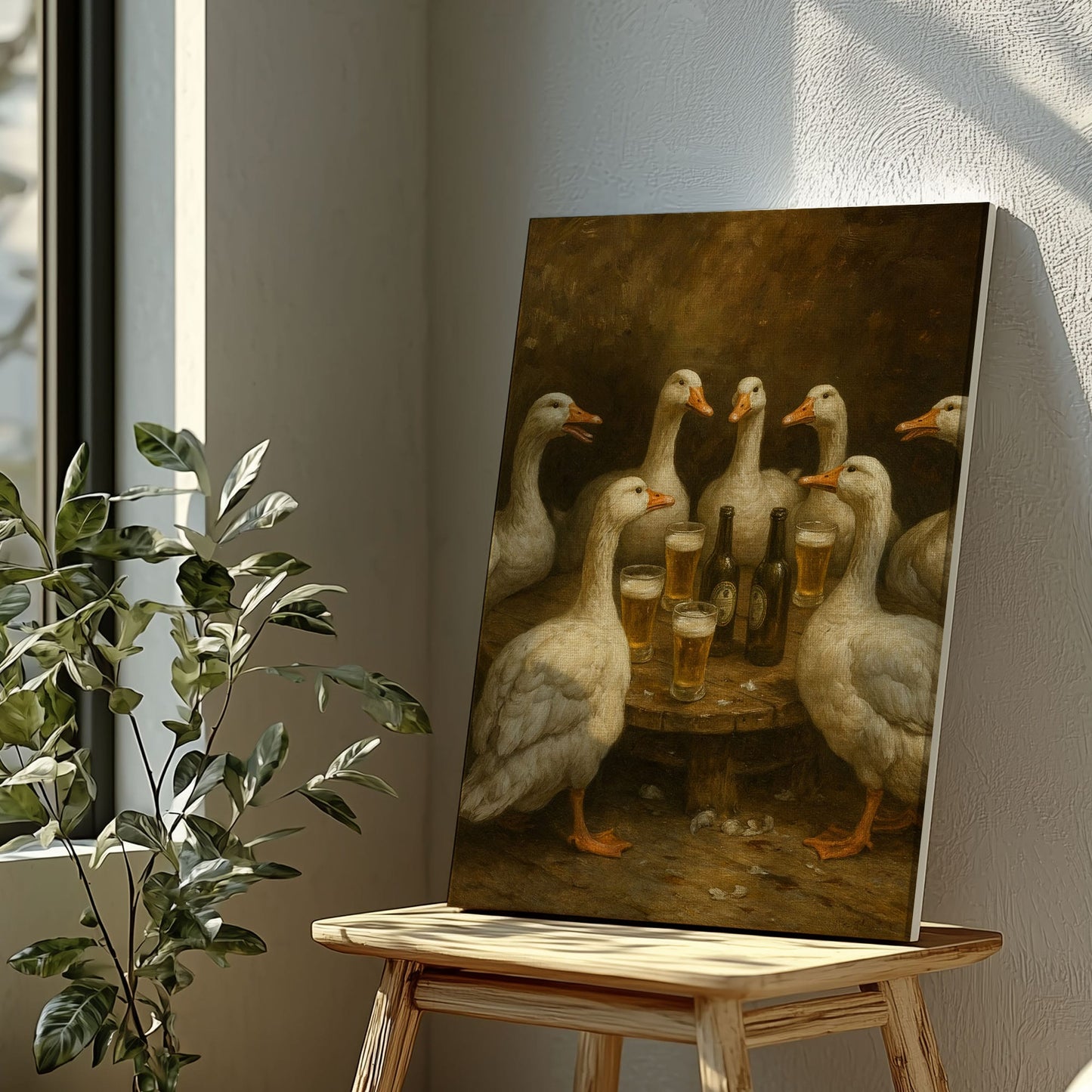 Goose Beer Night Vintage Wall Art