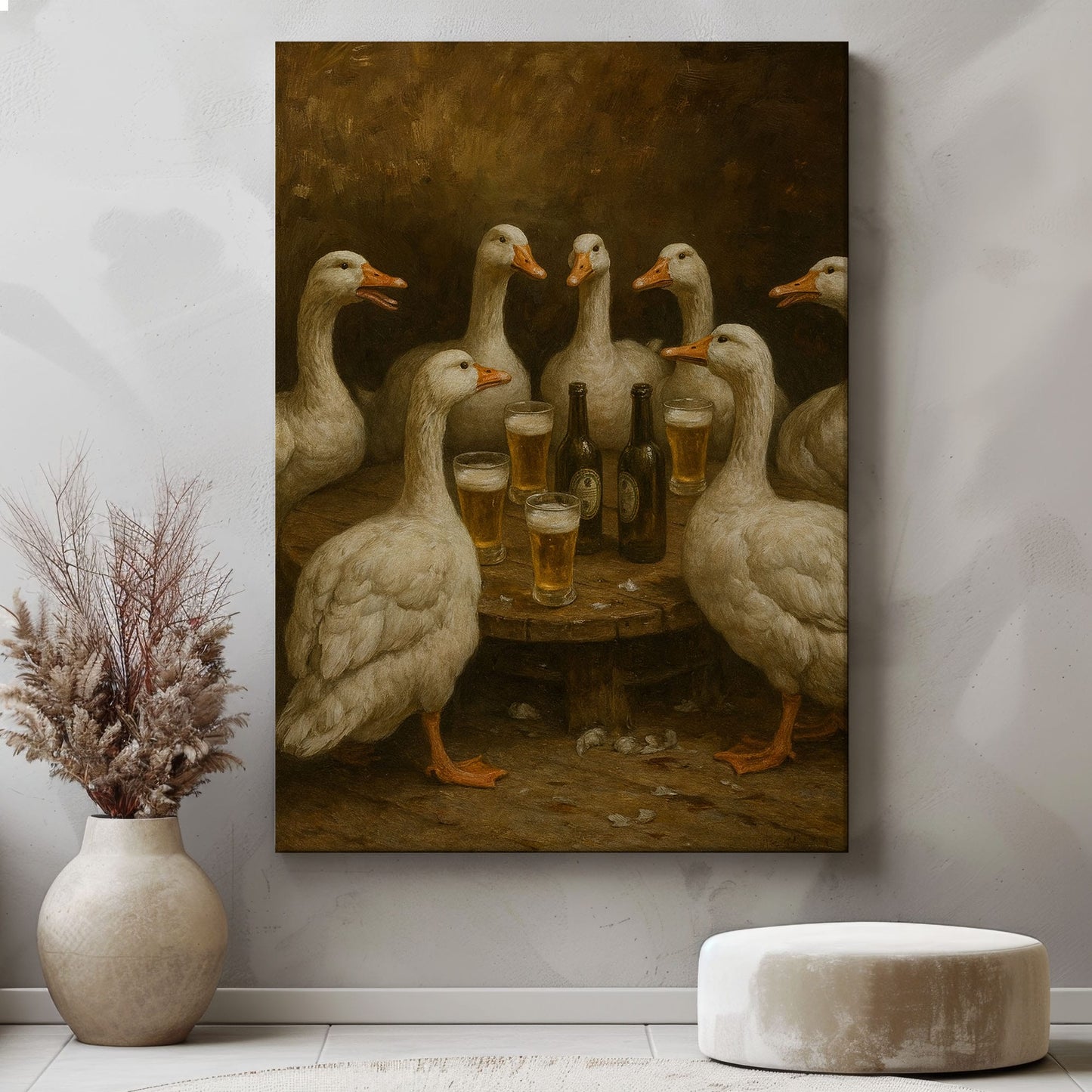 Goose Beer Night Vintage Wall Art