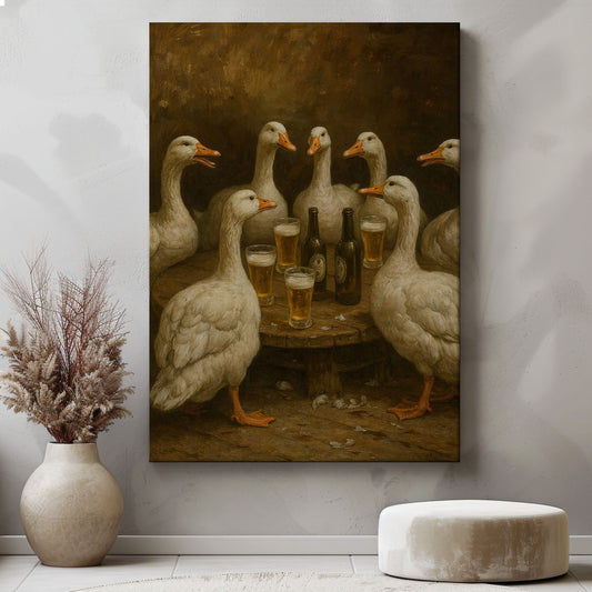 Goose Beer Night Vintage Wall Art