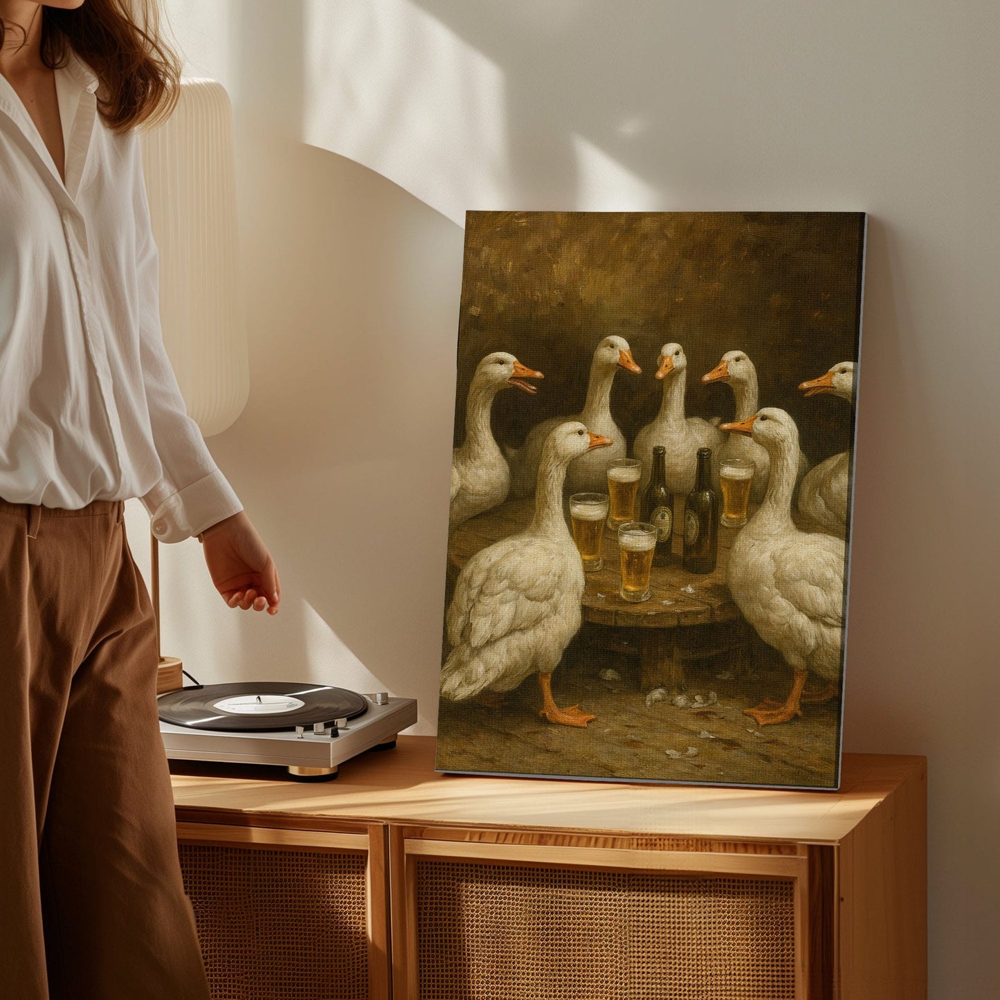 Goose Beer Night Vintage Wall Art