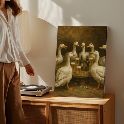 Goose Beer Night Vintage Wall Art