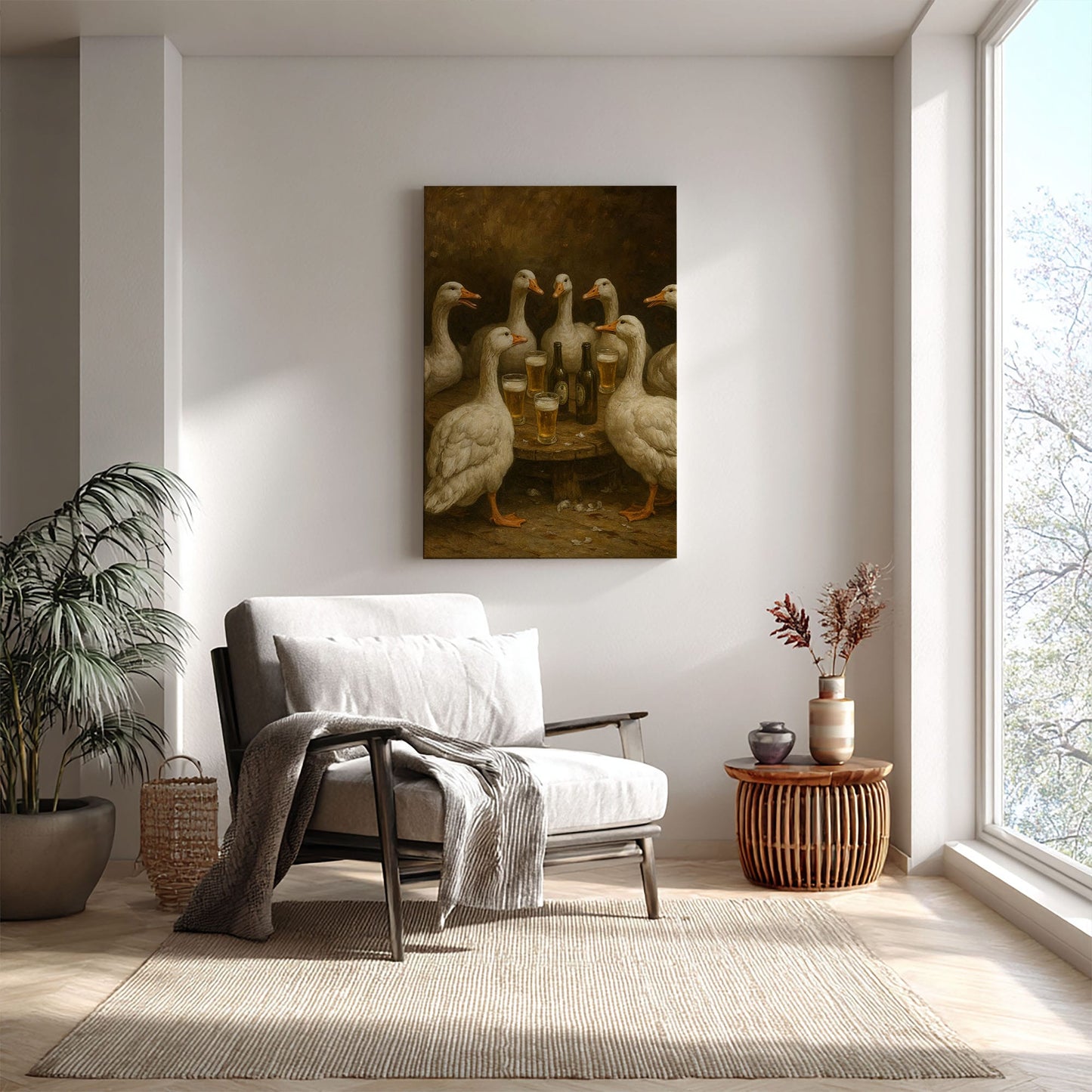 Goose Beer Night Vintage Wall Art