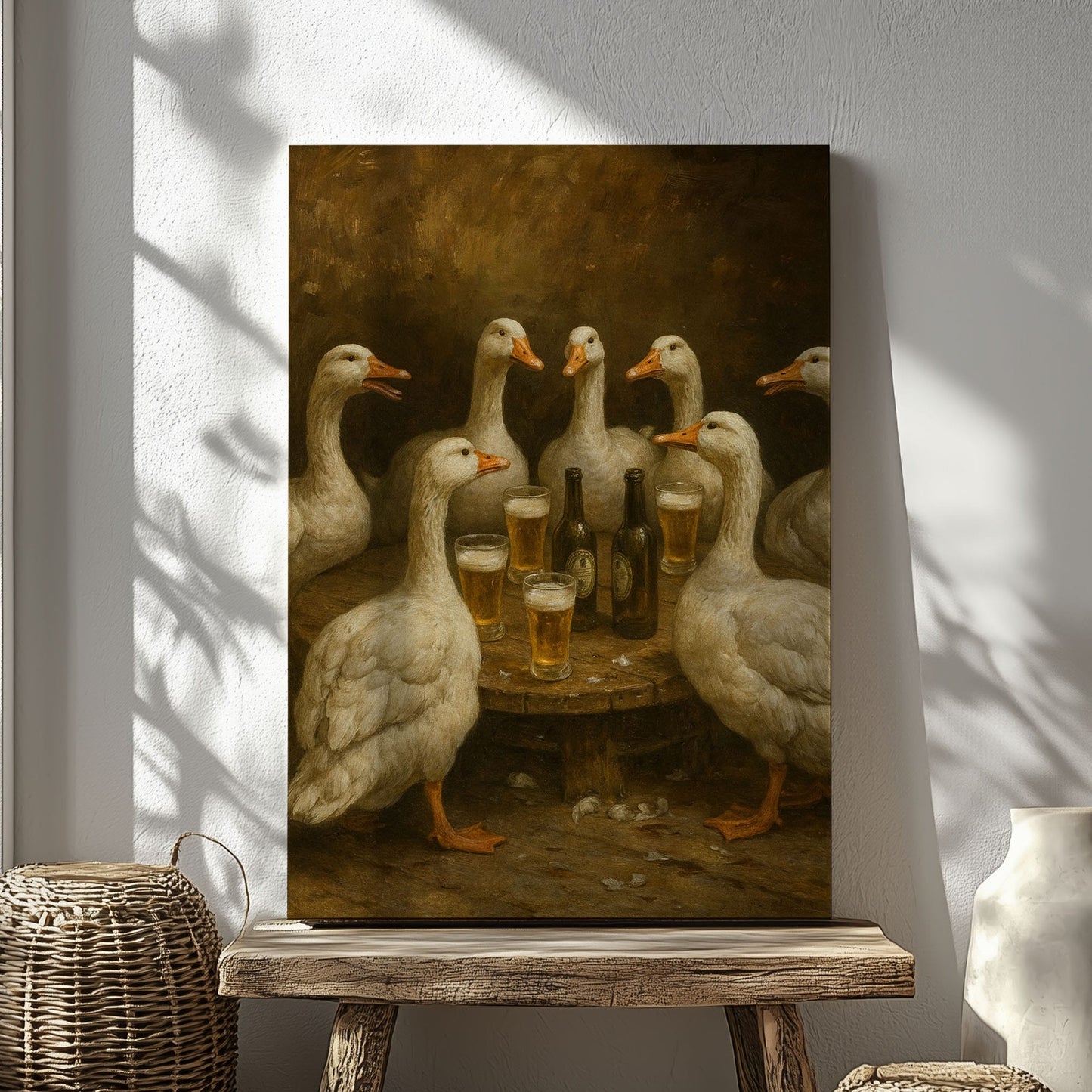 Goose Beer Night Vintage Wall Art