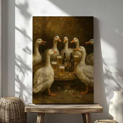 Goose Beer Night Vintage Wall Art