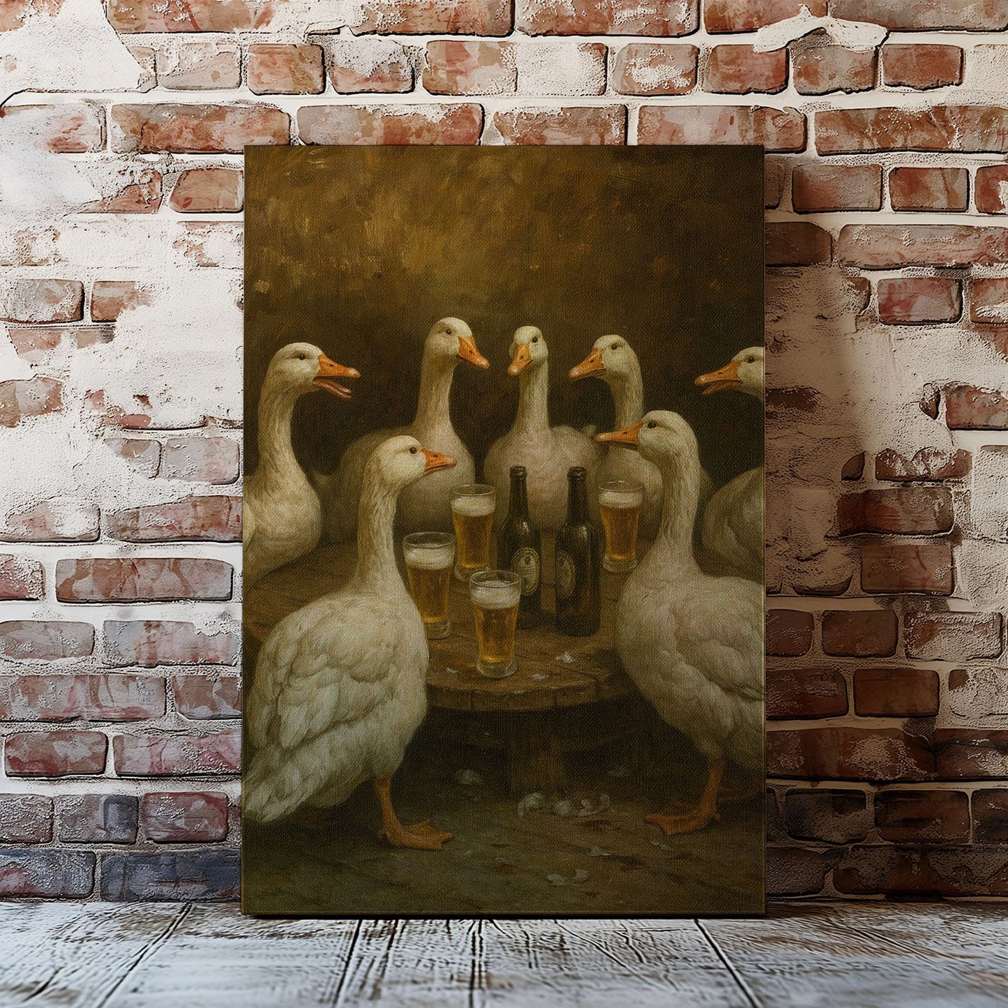 Goose Beer Night Vintage Wall Art