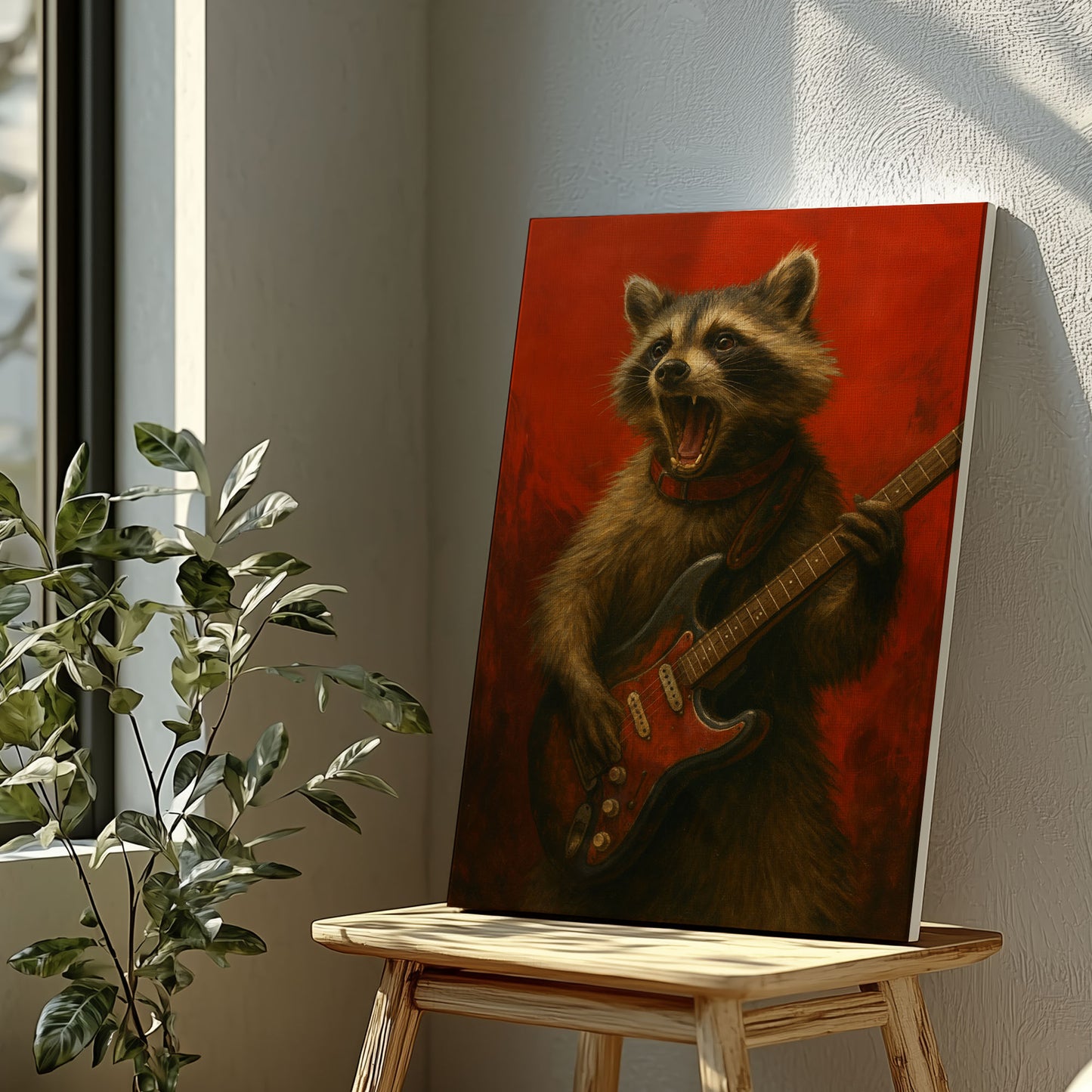 Raccoon Rock Music Wall Art Decor Cabin