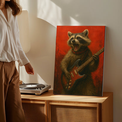 Raccoon Rock Music Wall Art Decor Cabin