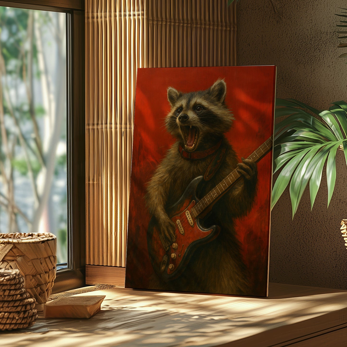 Raccoon Rock Music Wall Art Decor Cabin