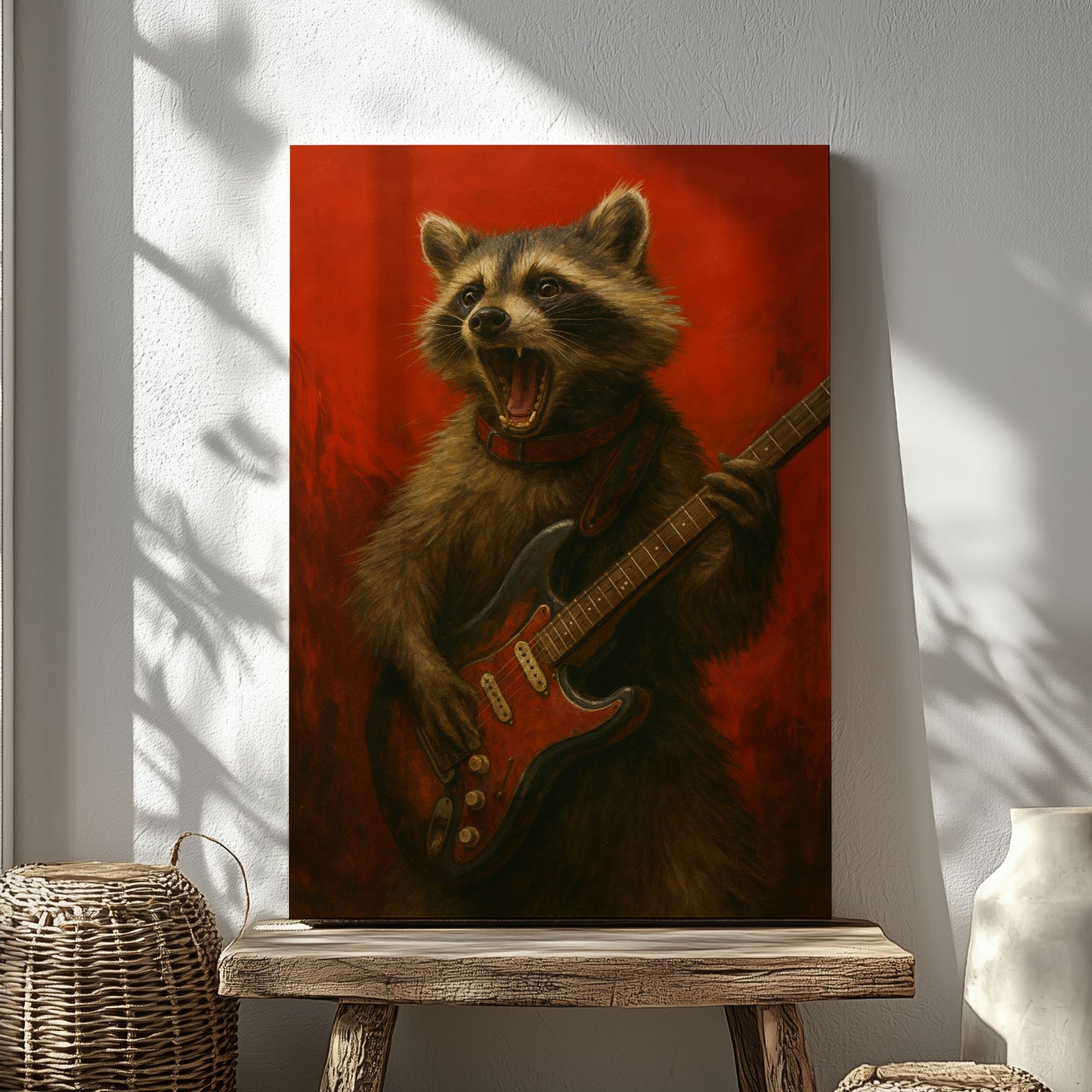 Raccoon Rock Music Wall Art Decor Cabin