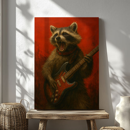 Raccoon Rock Music Wall Art Decor Cabin