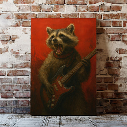 Raccoon Rock Music Wall Art Decor Cabin