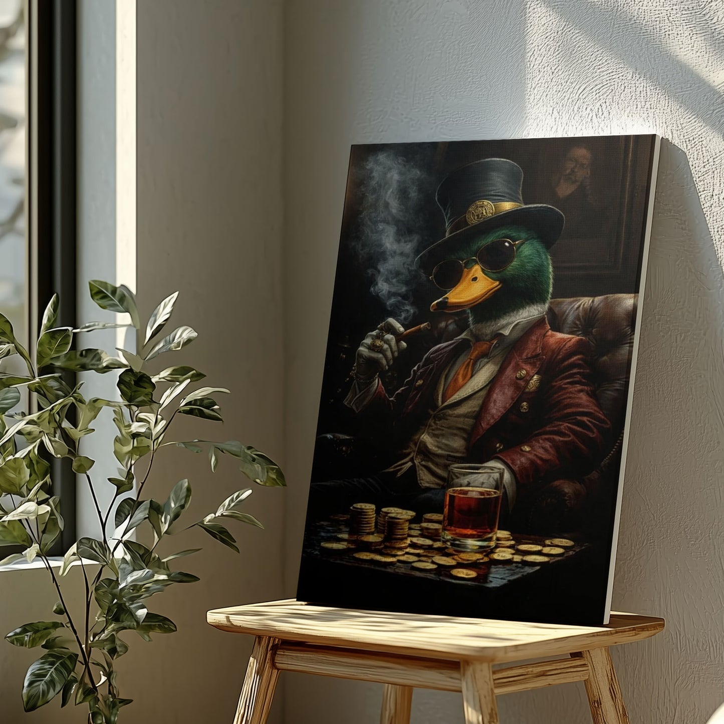 Gentleman Mallard Duck Smoking Cigar Wall Art