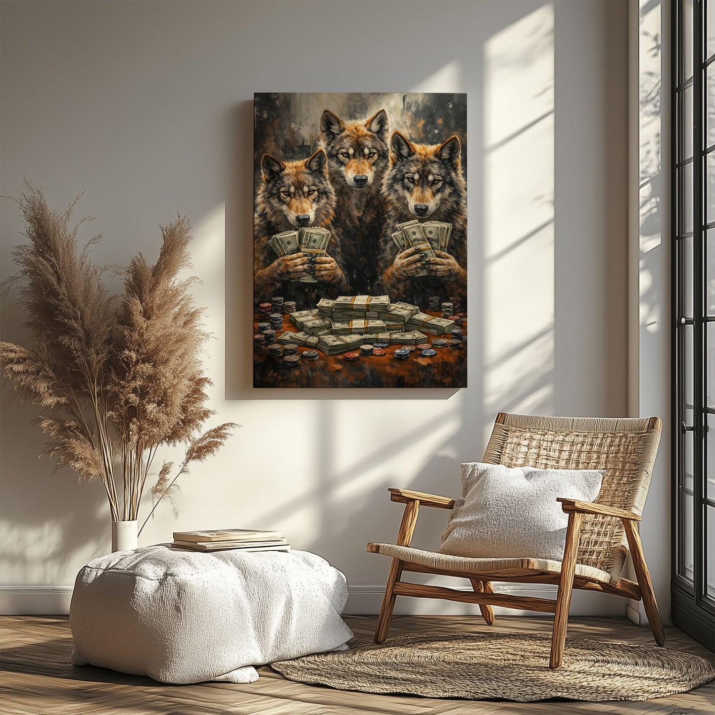 Wolf Porker Gambling Wall Art