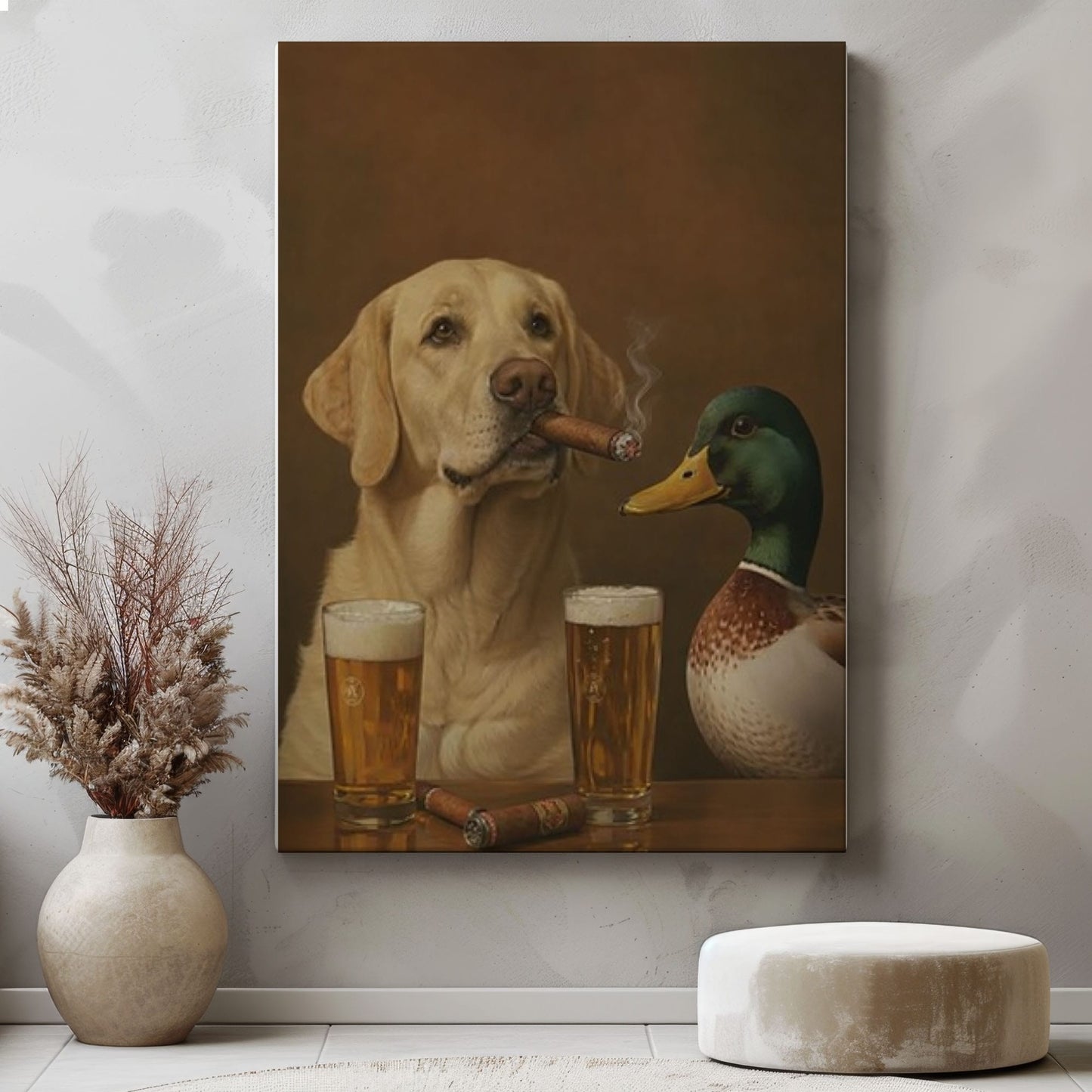 Duck Hunting Companions Canvas Gift for Hunters Cabin Decor