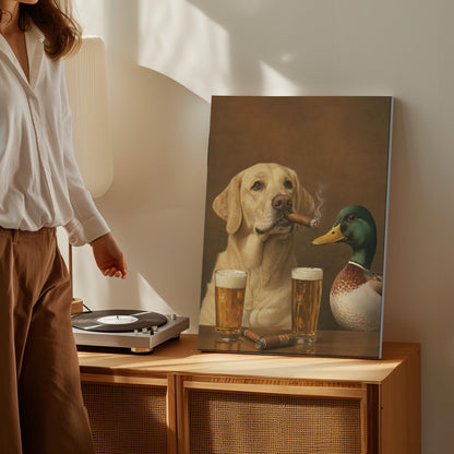 Duck Hunting Companions Canvas Gift for Hunters Cabin Decor