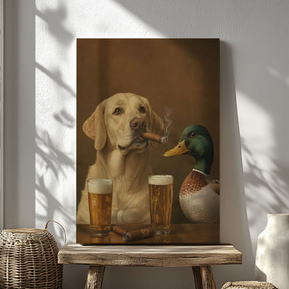 Duck Hunting Companions Canvas Gift for Hunters Cabin Decor
