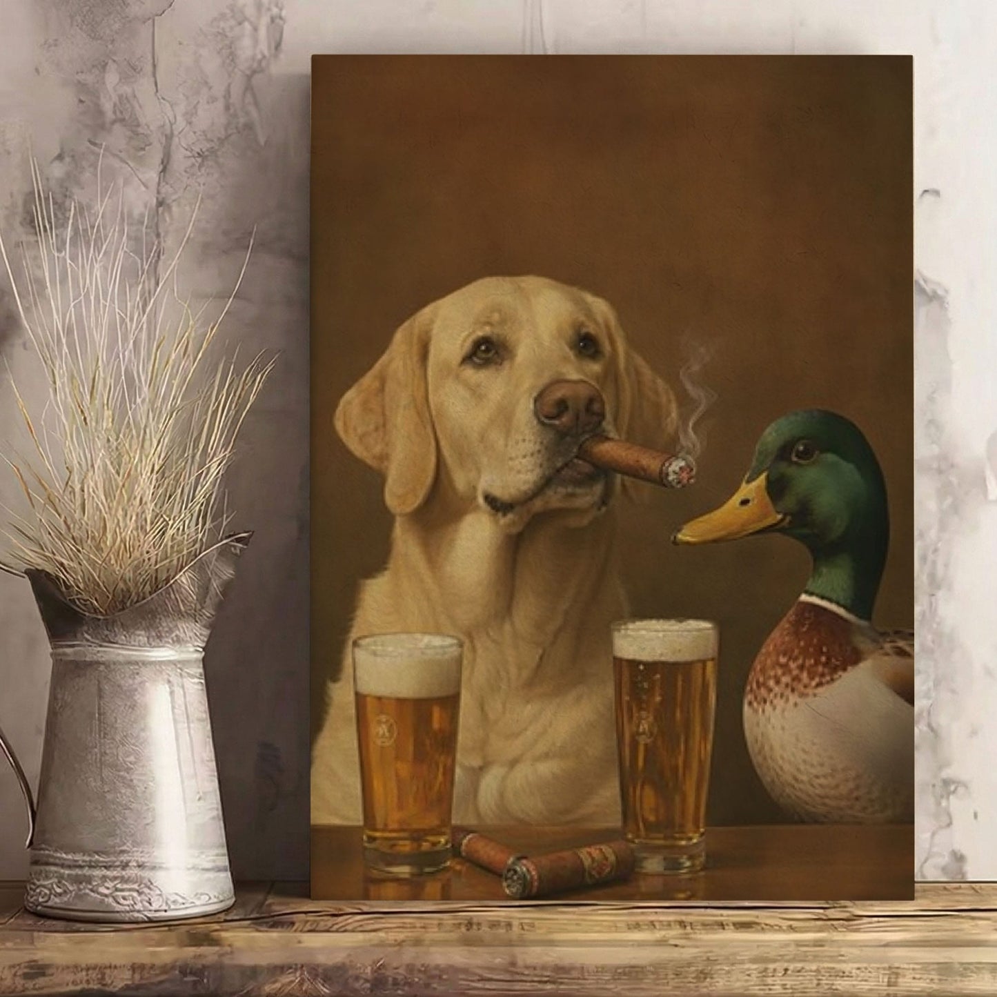 Duck Hunting Companions Canvas Gift for Hunters Cabin Decor