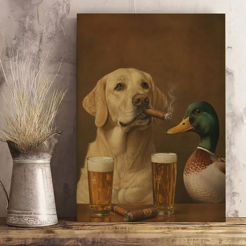 Duck Hunting Companions Canvas Gift for Hunters Cabin Decor